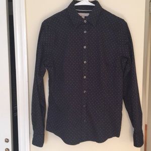 Navy w/ green dots blouse